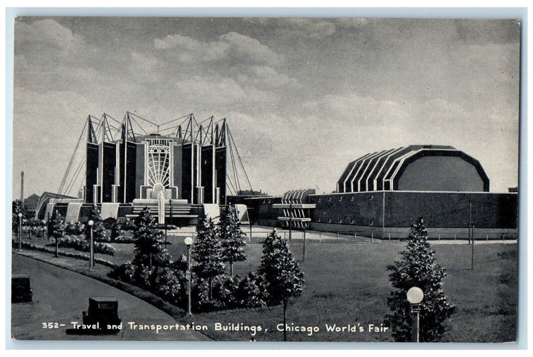 1933 Travel Transportation Buildings Amusement Park Chicago Worlds Fair Postcard