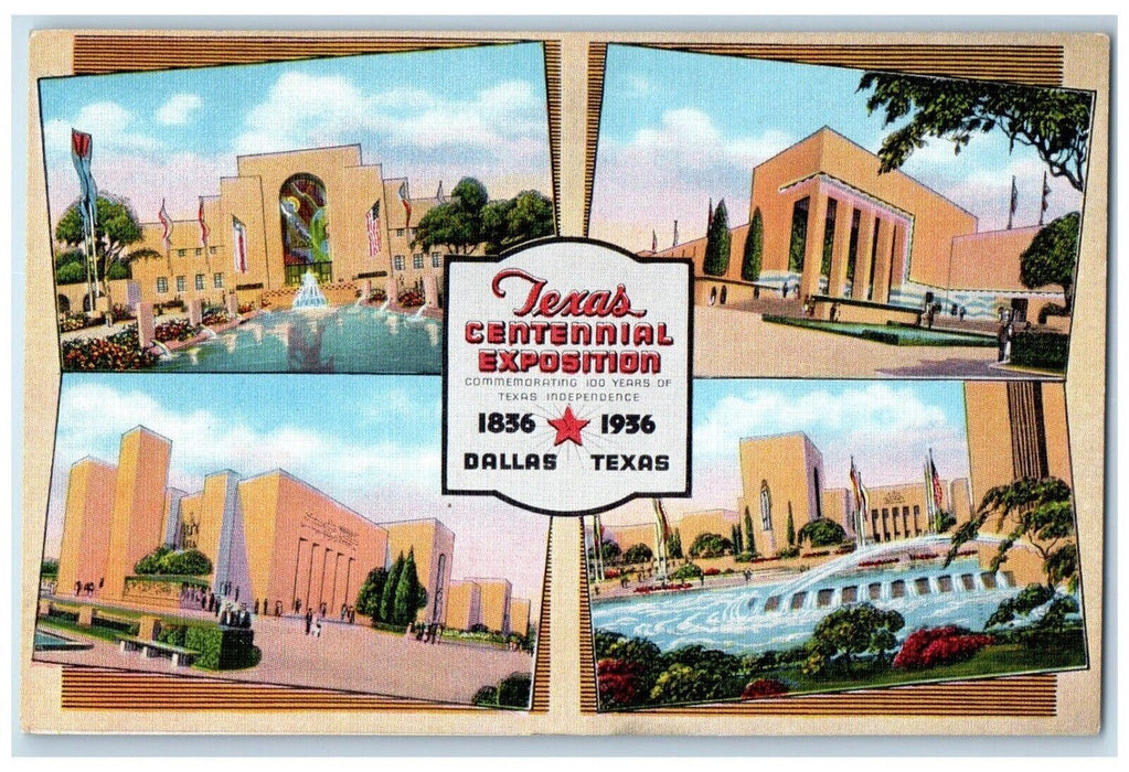 c1940 Texas Centennial Exposition Magic City Fair  Dallas Multiview Postcard