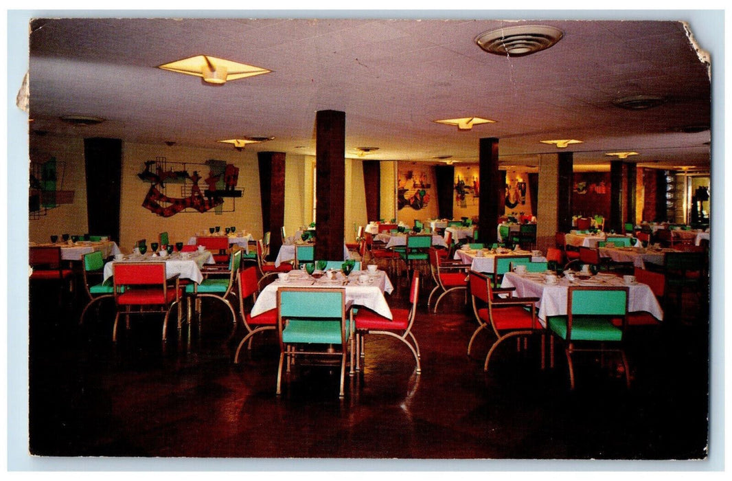 1963 Interior Dining Room Dell View Hotel Lake Delton Wisconsin WI Postcard