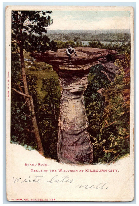 1906 Stand Rock Dells of the Wisconsin at Kilbourn Wisconsin WI Postcard