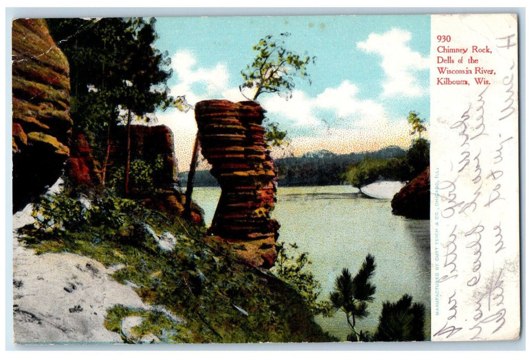 1906 Chimney Rock Dells of the Wisconsin River Kilbourn Wisconsin WI Postcard