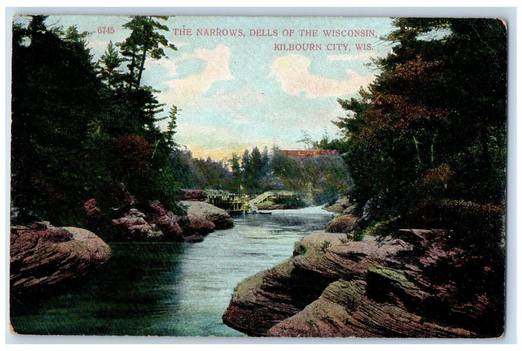 c1910 The Narrows Dells of the Wisconsin Kilbourn City Wisconsin WI Postcard