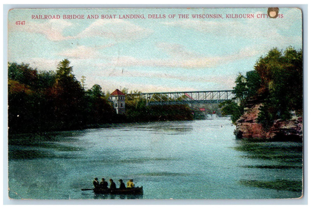 1907 Railroad Bridge Dells of Wisconsin Kilbourn City Wisconsin WI Postcard