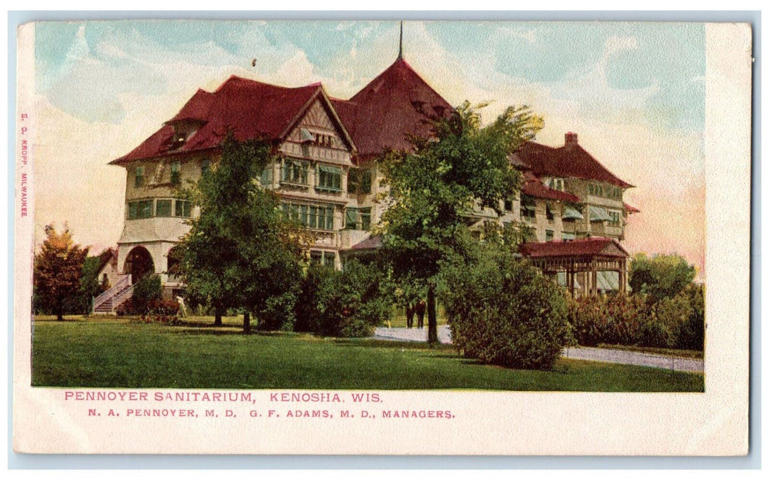 c1910 Pennoyer Sanitarium Kenosha Wisconsin WI Antique Unposted Postcard