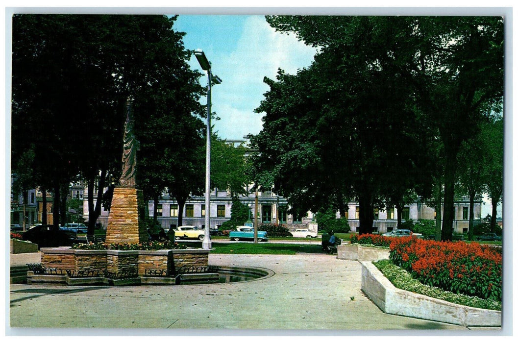 c1960's Civic Center Park Boy Scouts Monument Kenosha Wisconsin WI Postcard