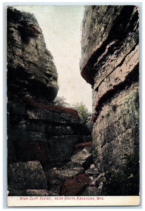 1907 High Cliff Scene Near South Kaukauna Wisconsin WI Antique Postcard