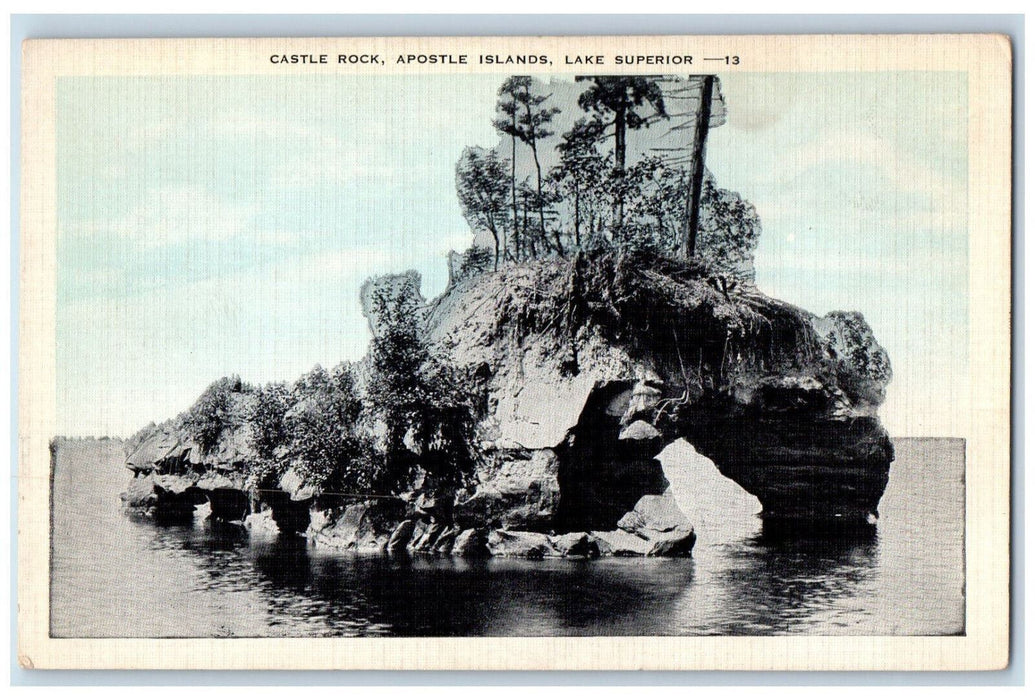 c1940's Castle Rock Apostle Islands Lake Superior Wisconsin WI Postcard