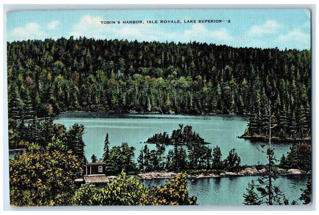 c1940's Tobin's Harbor Isle Royale Lake Superior Wisconsin WI Unposted Postcard