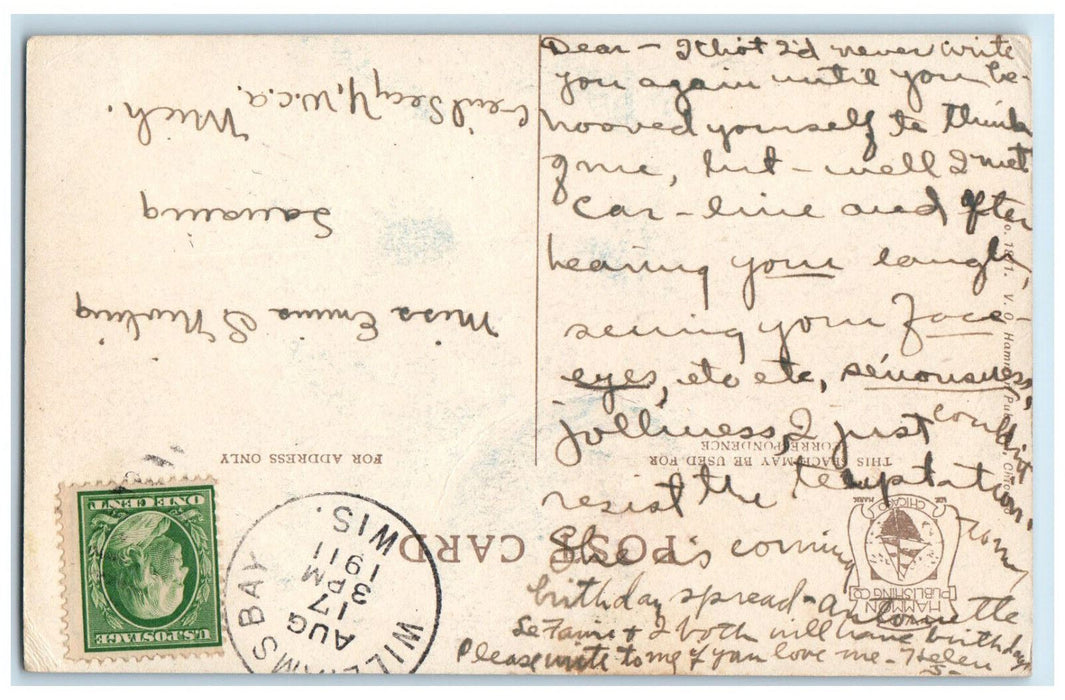 1911 Water Sports, Young Men's Christian Association Camp WI Postcard