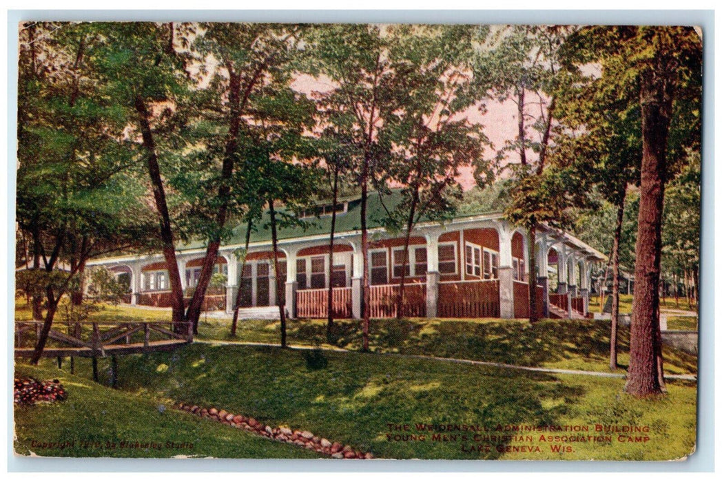 c1910 The Weidensal Administration Building Lake Geneva Wisconsin WI Postcard