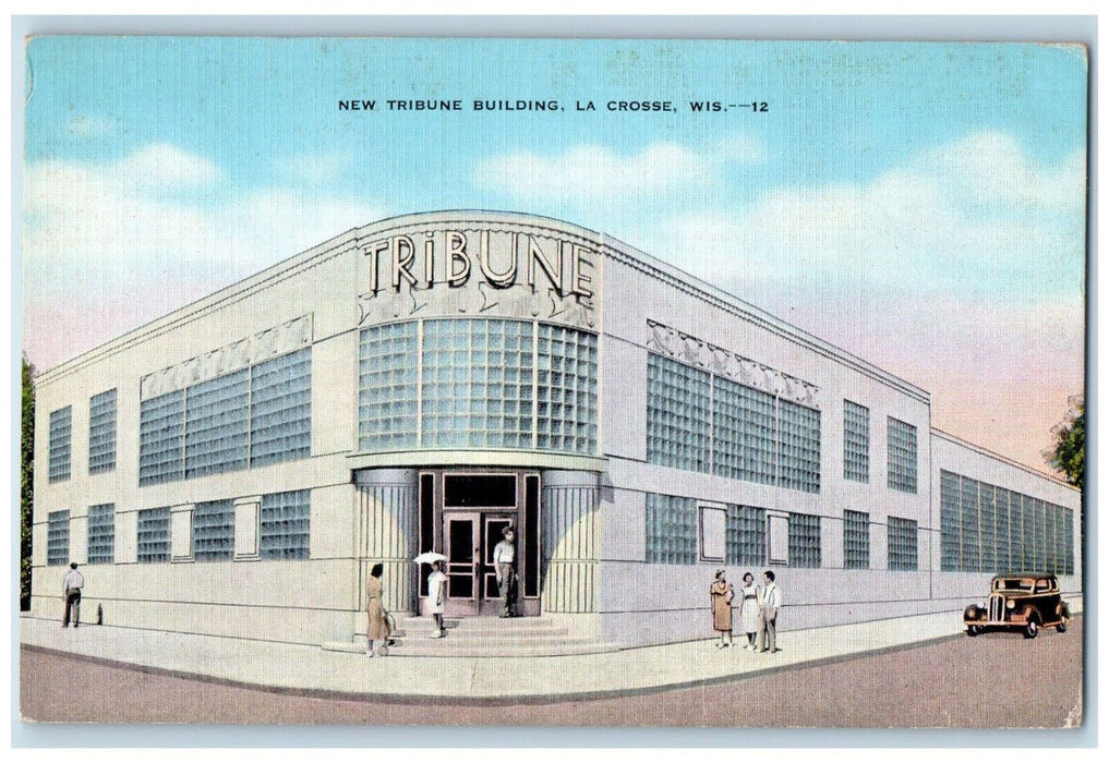 1947 New Tribune Building La Crosse Wisconsin WI Vintage Posted Postcard