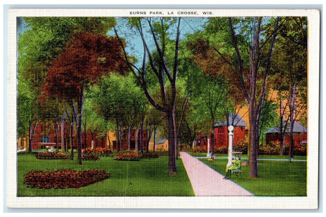 c1940's Burns Park La Crosse Wisconsin WI Vintage Unposted Postcard