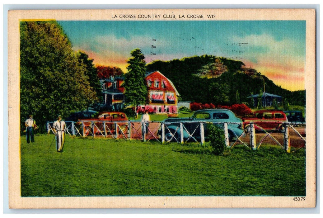 1946 Cars Scene La Crosse Country Club La Crosse Wisconsin WI Vintage Postcard