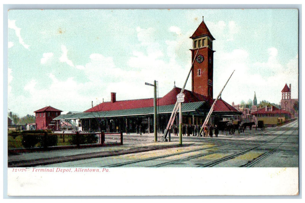 c1905 Railway, Terminal Depot Allentown Pennsylvania PA Antique Postcard