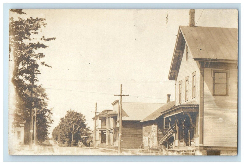 c1910 Main Street Horse Buggy Madison Ohio OH Unposted RPPC Photo Postcard