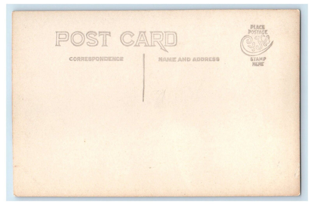 c1910 Post Office Train Station Depot Horse Buggy RPPC Photo Postcard