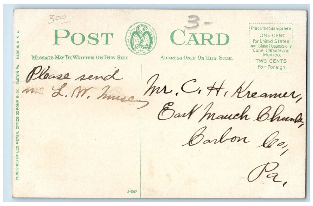 c1910 New High School & Wolf Memorial Gateway Easton Pennsylvania PA Postcard