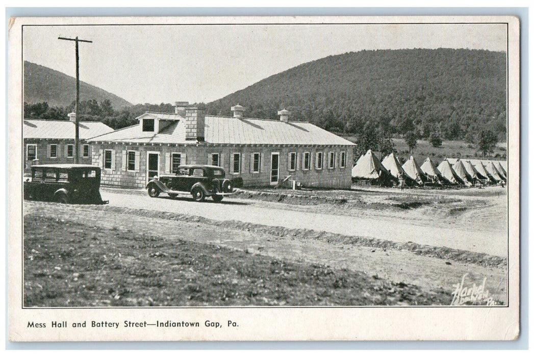 c1905 Mess Hall & Battery Street Indiantown Gap Pennsylvania PA Vintage Postcard
