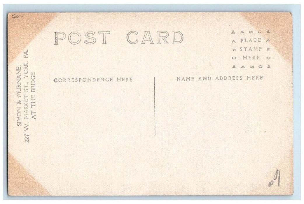 1910 Harvest Home Trinity U.E. Church Interior Organ York Pa RPPC Photo Postcard