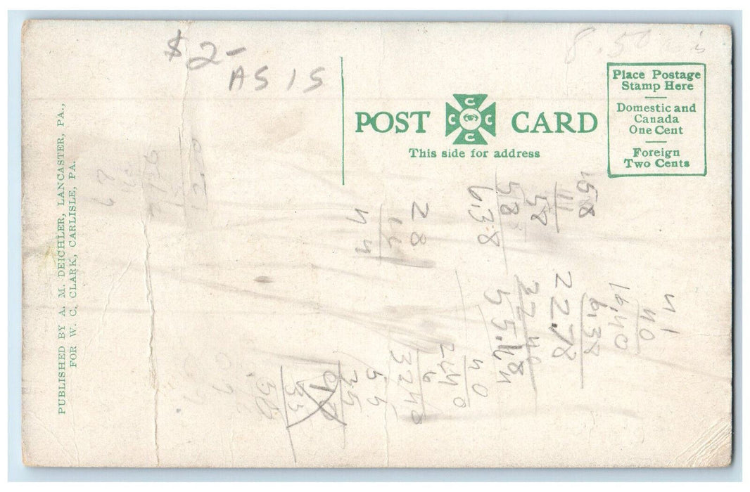 c1940's Phi Kappa Sigma House, Dickinson College Carlisle, PA Postcard