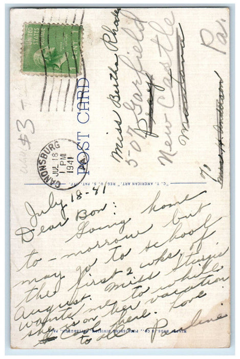 1941 West College Street, Looking West Canonsburg Pennsylvania PA Postcard
