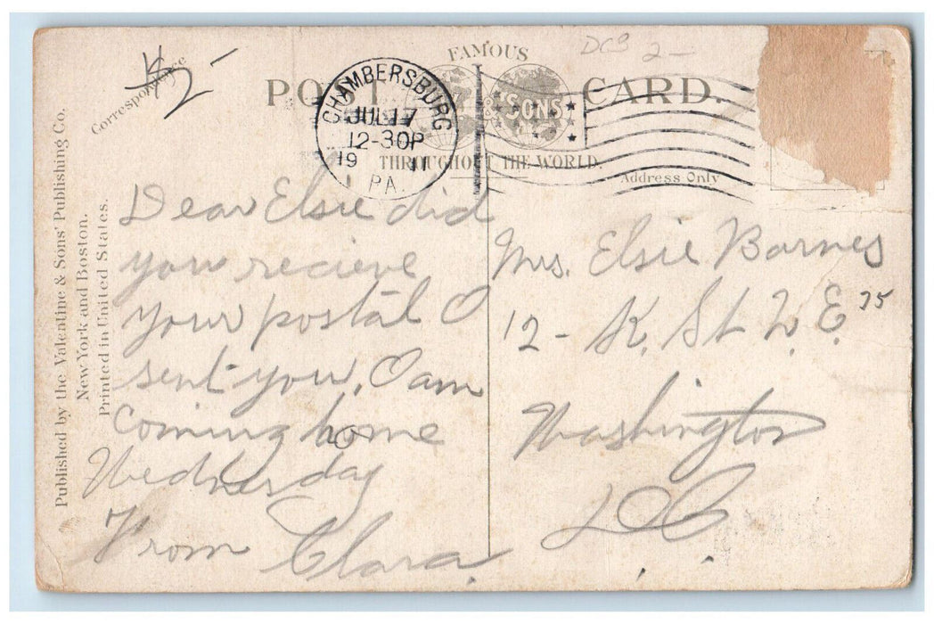 1911 Wilson's College Gymnasium Chambersburg Pennsylvania PA Postcard