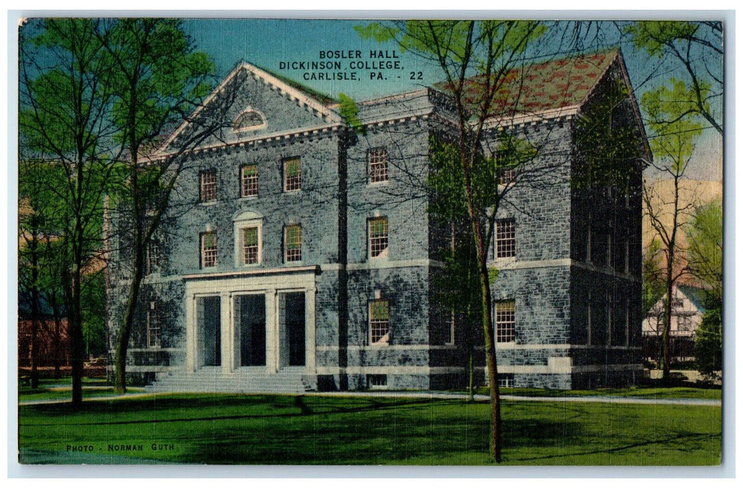 c1950's Bosler Hall, Dickinson College Carlisle Pennsylvania PA Vintage Postcard