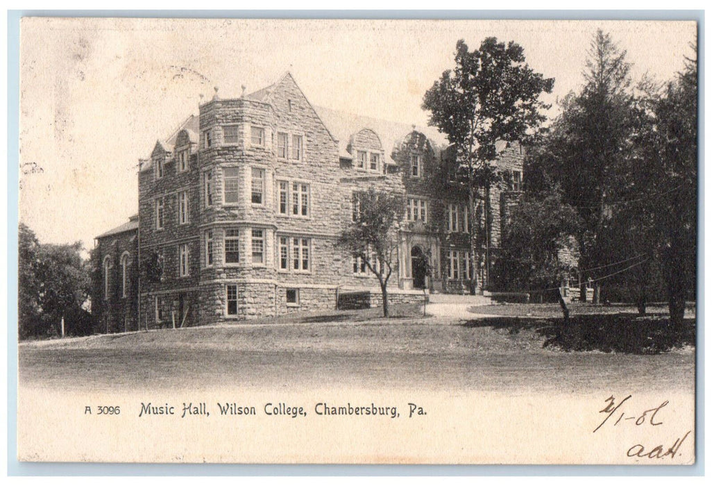 1906 Music Hall Wilson College Chambersburg Pennsylvania PA Postcard