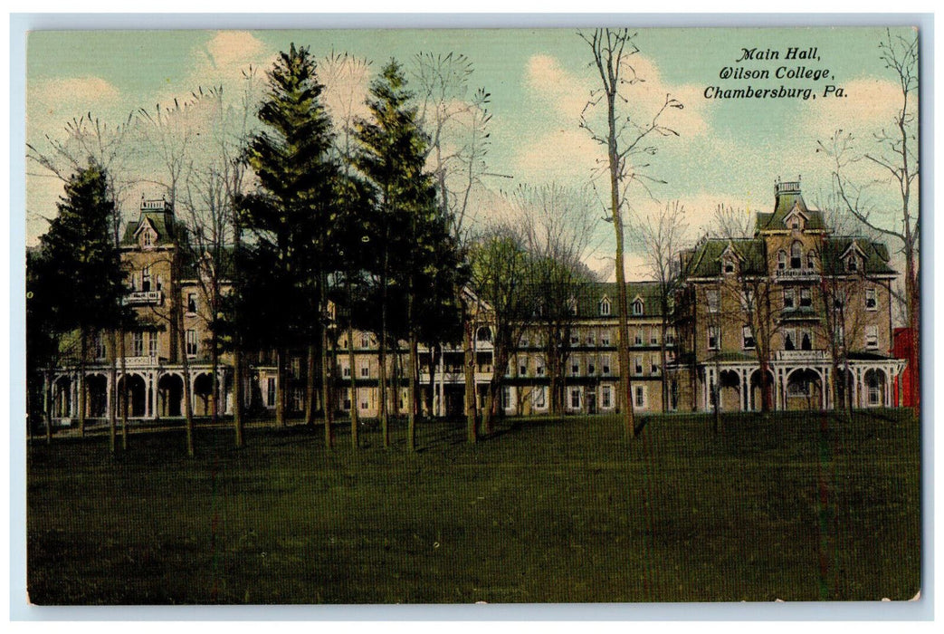 c1910 Main Hall Wilson College, Chambersburg Pennsylvania PA Antique Postcard