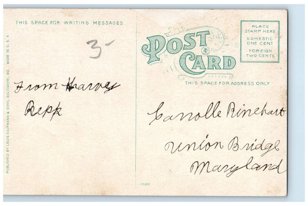 c1910 Main Hall Wilson College, Chambersburg Pennsylvania PA Antique Postcard