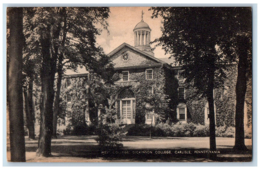 c1940's West College Dickinson College Carlisle Pennsylvania PA Vintage Postcard