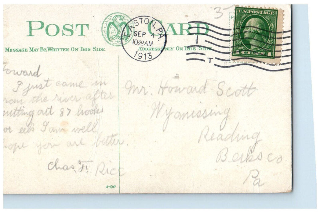1913 New High School and Wolf Memorial Gateway Easton Pennsylvania PA Postcard