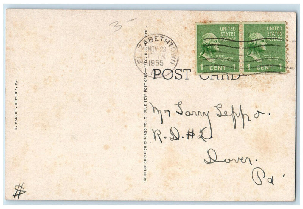 1955 Alpha Hall Elizabethtown College Elizabethtown PA Posted Postcard