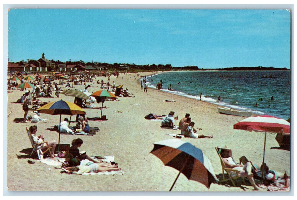 c1950's Umbrellas, Bathing Beach Craigville, Massachusetts MA Antique Postcard