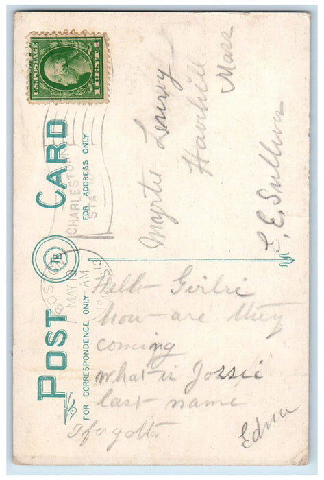 1913 Cliftondale Square Looking West Cliftondale Massachusetts MA Postcard