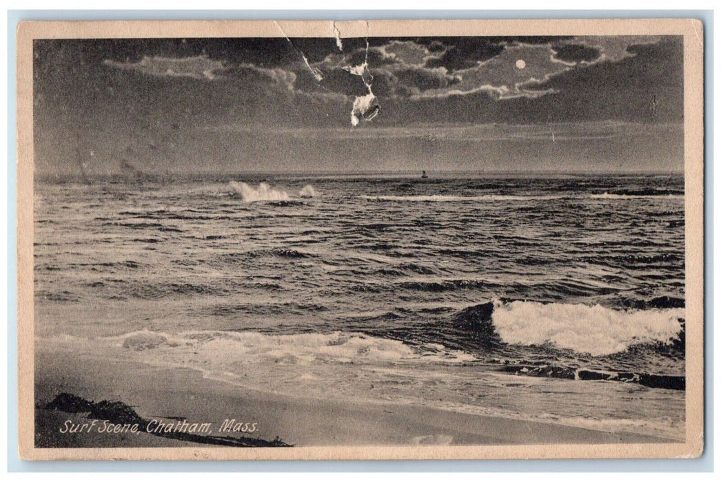 1915 Wavy, Surf Scene Chatham Massachusetts MA Posted Antique Postcard