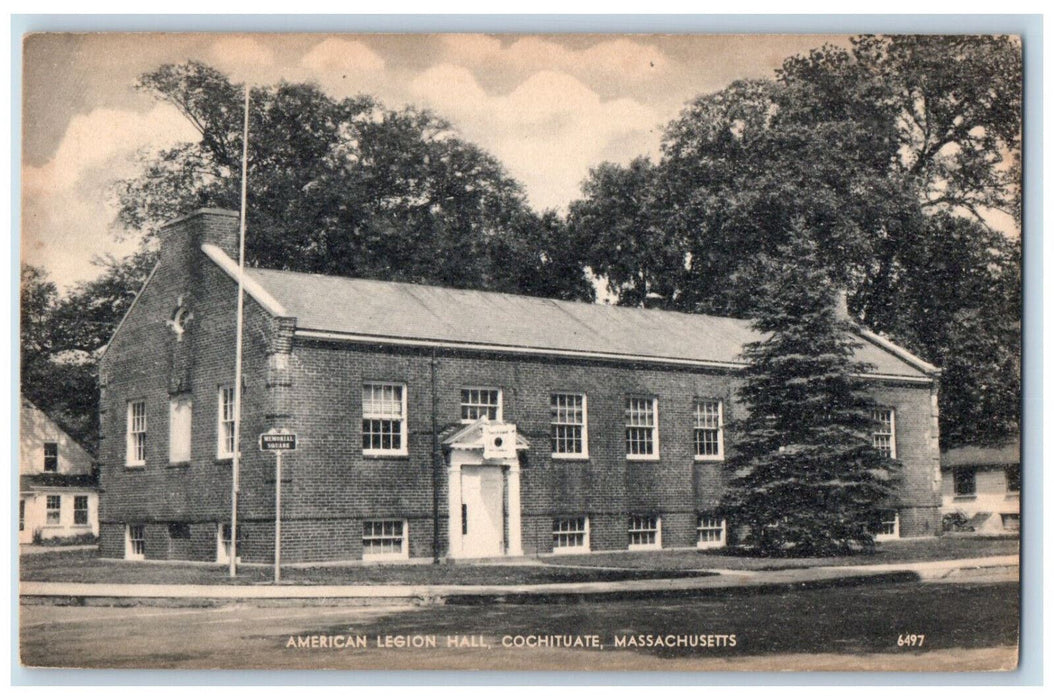 c1940's American Legion Hall Cochituate Massachusetts MA Vintage Postcard