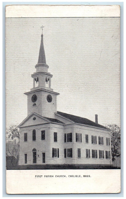 1911 First Parish Church Carlisle Massachusetts MA Posted Antique Postcard