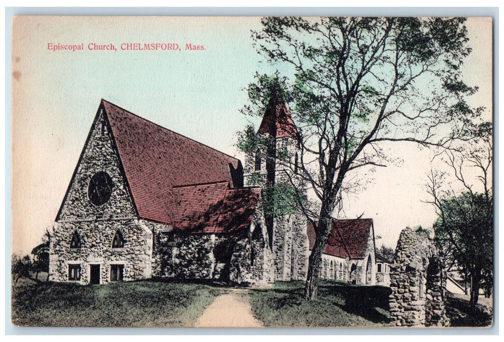 1909 Episcopal Church Chelmsford Massachusetts MA Antique Postcard