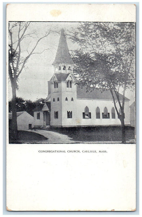 1908 Congregational Church Carisle Massachusetts MA Antique Postcard