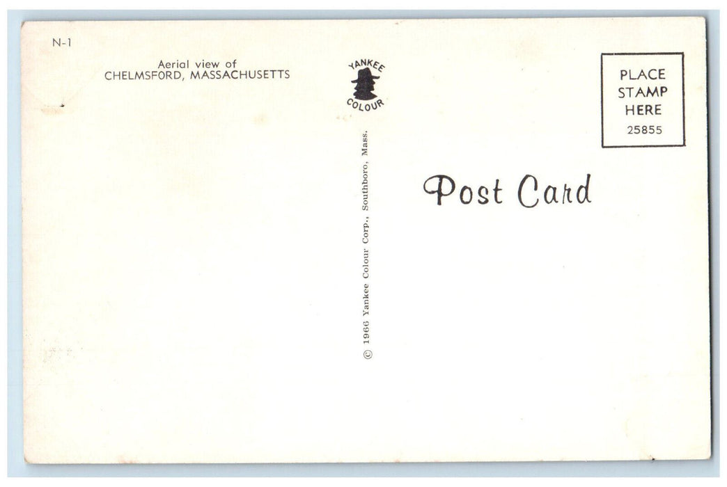 c1960's Aerial View of Greetings from Chelmsford Massachusetts MA Postcard