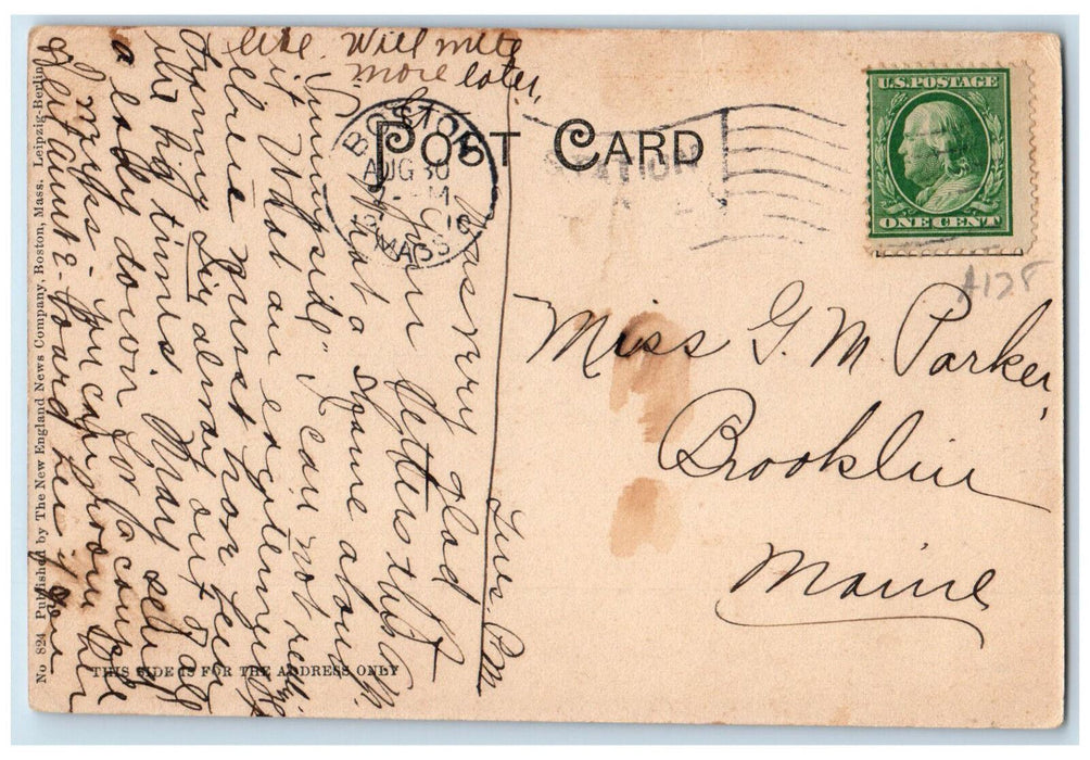 1910 View on the Charles River Massachusetts MA Antique Posted Postcard