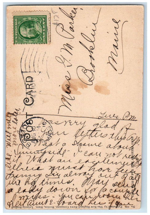 1910 View on the Charles River Massachusetts MA Antique Posted Postcard