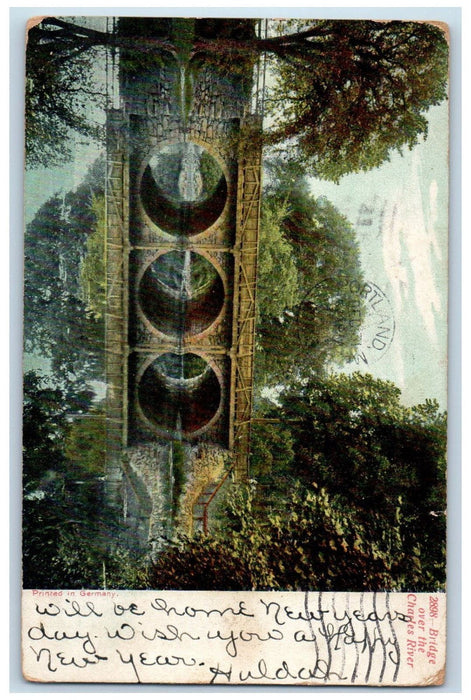1906 Bridge Over Charles River Massachusetts MA Antique Posted Postcard