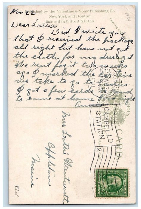 1911 Main St. Looking South from Perkins Ave Campello Massachusetts MA Postcard