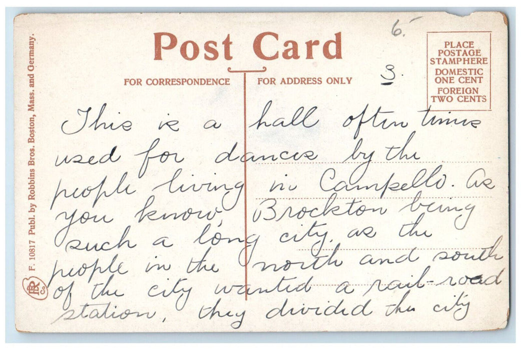 c1910 Keith's Block Campello Massachusetts MA Antique Posted Postcard