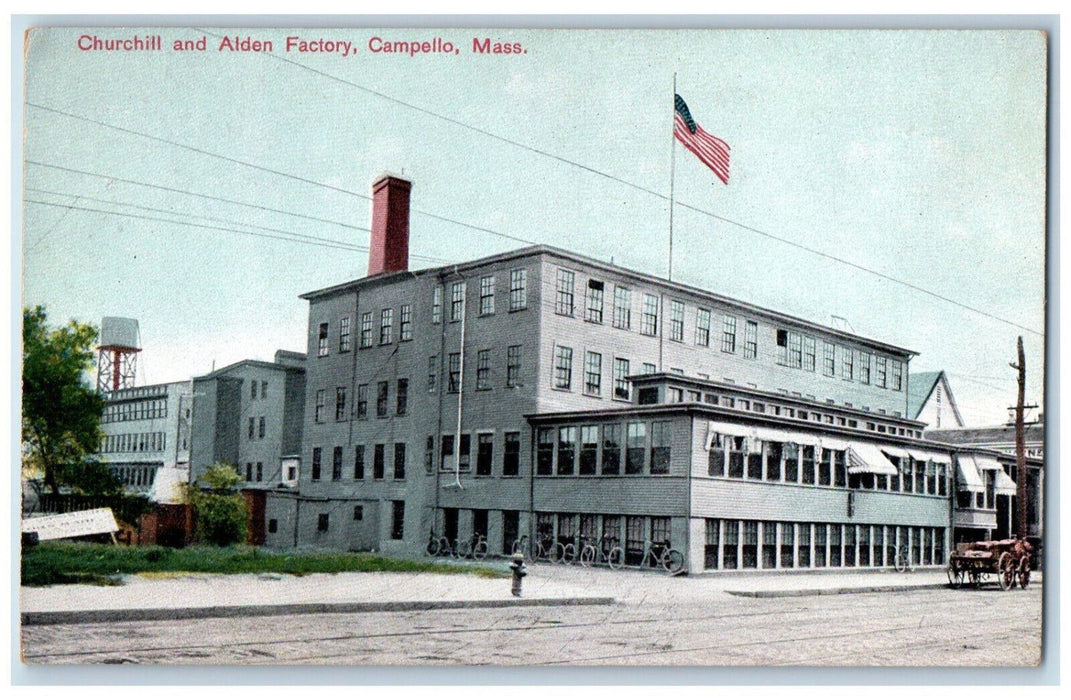 c1910 Churchill and Alden Factory Campello Massachusetts MA Antique Postcard