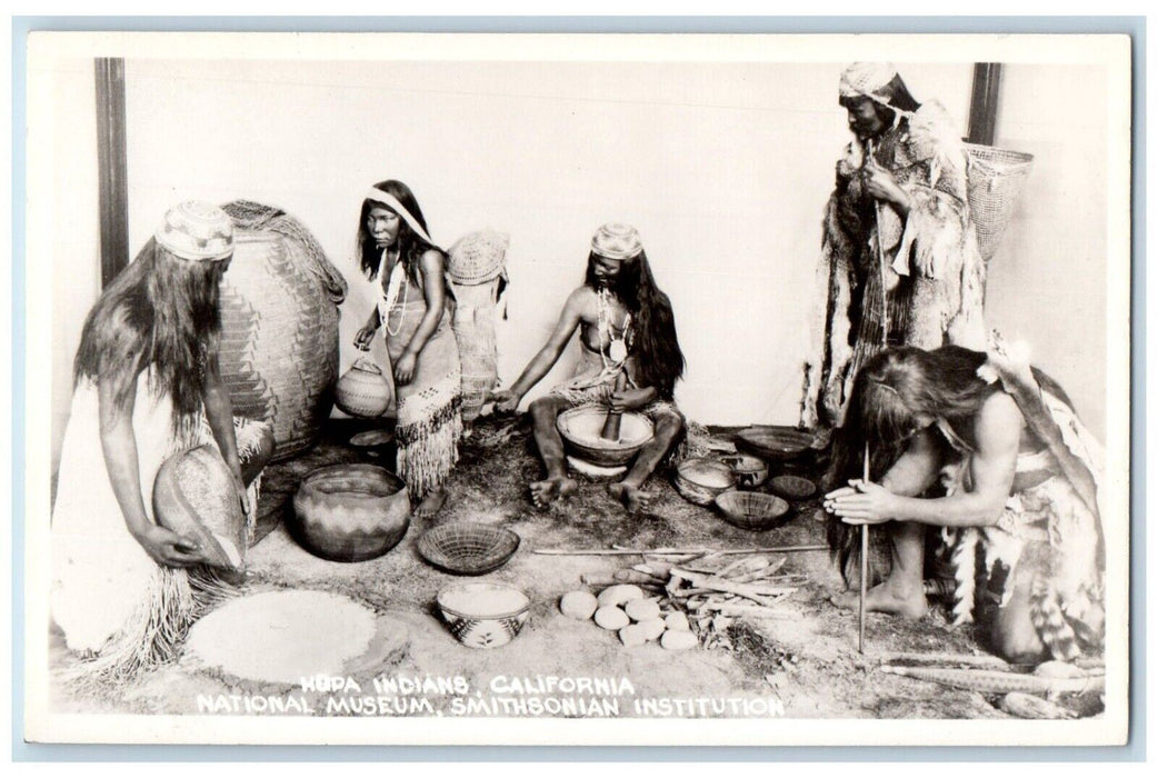 c1950's Hupa Indians National Museum Smithsonian Institution RPPC Photo Postcard