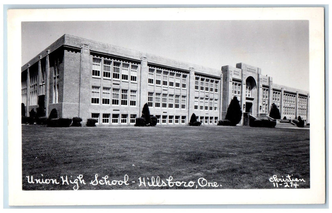 c1950's Union High School Hillsboro Oregon OR RPPC Unposted Photo Postcard