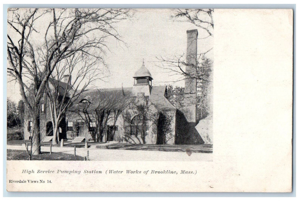 c1905 High Service Pumping Water Works of Brookline Massachusetts MA Postcard